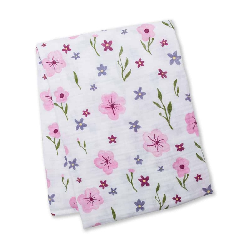 加拿大 Lulujo 棉紗包巾 - 花卉