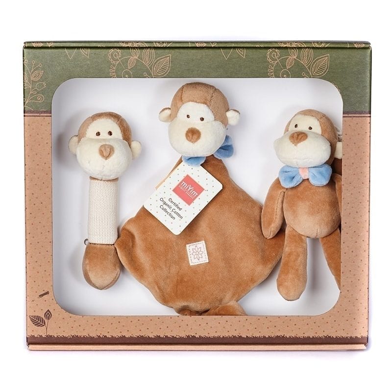 美國 miYim 有機棉安撫玩具禮盒 - Fred 猴子 3件組
