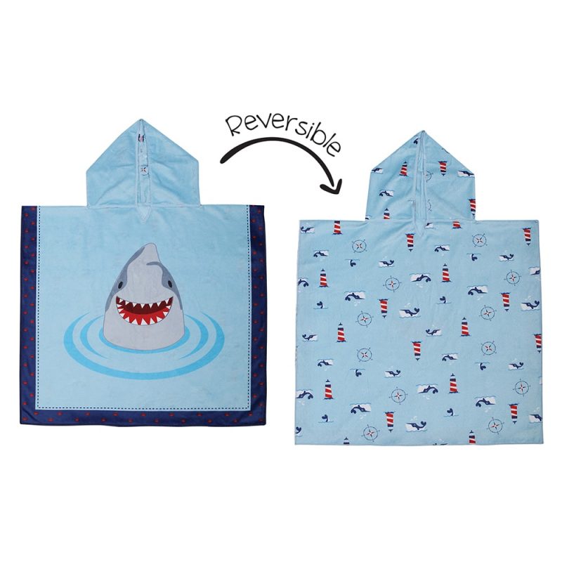 加拿大 Flapjack 雙面浴巾 - 鯊魚/航海家